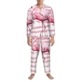 thumbnail image 3 of Hirioo Flamingo for Men's Pajama Sets 2 Piece Pjs Men's Long-Sleeved Pajama Set Button Down Sleepwear,S-XXL-Small, 3 of 7