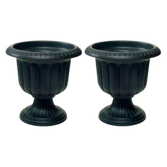 Mfg. # 38198 19" Black Classic Porch Urn Planter - Quantity 2