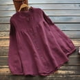 thumbnail image 2 of Pompotops Blouses à Manches Longues en Satin à Rayures Col en V pour Femmes en Liquidation, 2 of 7