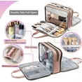thumbnail image 2 of Women Toiletry Bag Travel Makeup Bag Stand Up Cosmetic Bag Pink, 2 of 5