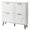 White, variant on AsterOutdoor Barn Door Shoe Cabinet 4 Flip Top Compartments Triple Amine Laminated Particle Board Solid Wood Legs Rustic White