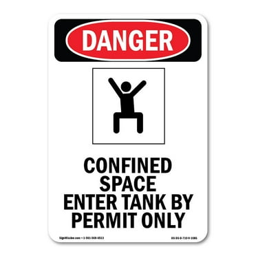 SignMission OS-DS-A-1218-V-1085 12 x 18 in. OSHA Danger Sign - Confined Space Enter