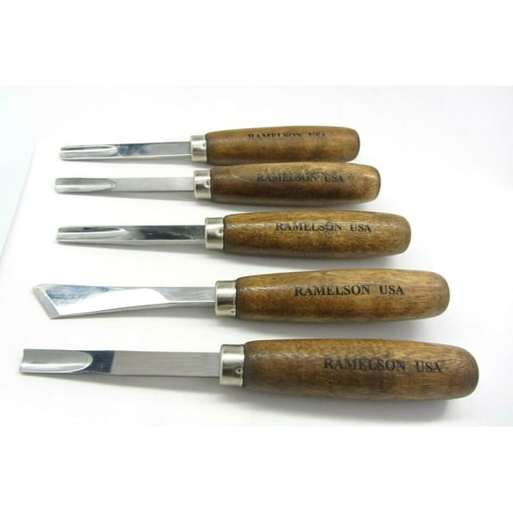 5pc Large Wood Carving Gunsmithing Gouges Tool Set 120 Ramelson USA