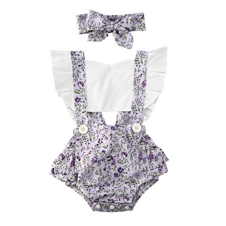 

One Opening Newborn Baby Girl Polka Dot Print Flower Fly Sleeve Headband 2Pcs