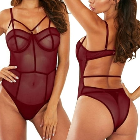 

Floleo Lingerie for Women Deals Sexy Underwear Women Suspender Solid Perspective Jumpsuit Lingerie Valentines Day Gifts