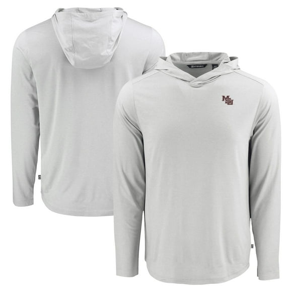 Men's Cutter & Buck Gray Mississippi State Bulldogs Coastline Epic Comfort Eco Recycled Long Sleeve Hoodie T-Shirt