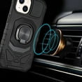 thumbnail image 4 of For Samsung Galaxy S24 Hybrid Dual Layer with 360° Rotate Magnetic Ring Stand Holder Kickstand TPU Rugged PC Shockproof Cover ,Xpm Phone Case [ Black ], 4 of 7