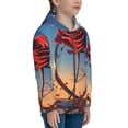 thumbnail image 5 of Pofeuu Sunset Rose Elegance Print Teenage Zipper Hoodie Sweatshirts Hooded Casual Jackets With Pocket For Boys Girls-Small, 5 of 6