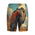 thumbnail image 2 of Lsque Western Desert Cactus Bald Eagle Mens Sleep Pajama Shorts,Short Pajama Pants, Cotton Ultra-Soft Knit-3X-Large, 2 of 9