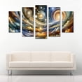thumbnail image 3 of Cuadro decorativo para sala recamara Abstracto Nubes Espacio Colores elegante moderno minimalista Set de 5 piezas Cuadros Abigail, 3 of 5