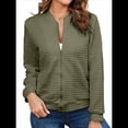 thumbnail image 2 of Chaqueta Informal Holgada de Cuadros Pequeños para Mujer, de Color Liso, Tendencia Otoñal, con Cremallera, Larga y Cuello Redondo. Verde L, 2 of 7