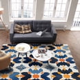 thumbnail image 3 of Area Rugs Indoor Non-Slip Rectangle Rug 2x3 Ft Abstract Geometric Color Block Orange Navy Blue Rug Rubber Backing Floor Mats Non Shedding Home Decor Carpet for Entryway Living Room, 3 of 8