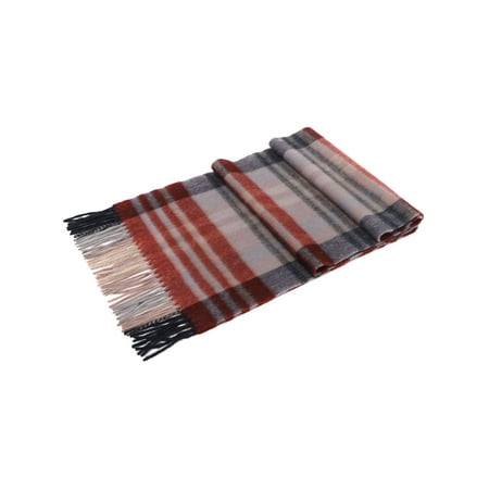 - Men Cashmere Scarf Winter Scarves Wool Scarf for Men w/ Gift Box,Red/Gray Plaid