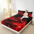 thumbnail image 5 of Feelyou Neon Race Car Twin Sheet Sets for Kid, Fashion Automobile Twin Fitted Sheet, Red Racing Horse Animal Flat Sheet, Luxury Bedroom Decor, 3-Piece, 5 of 8
