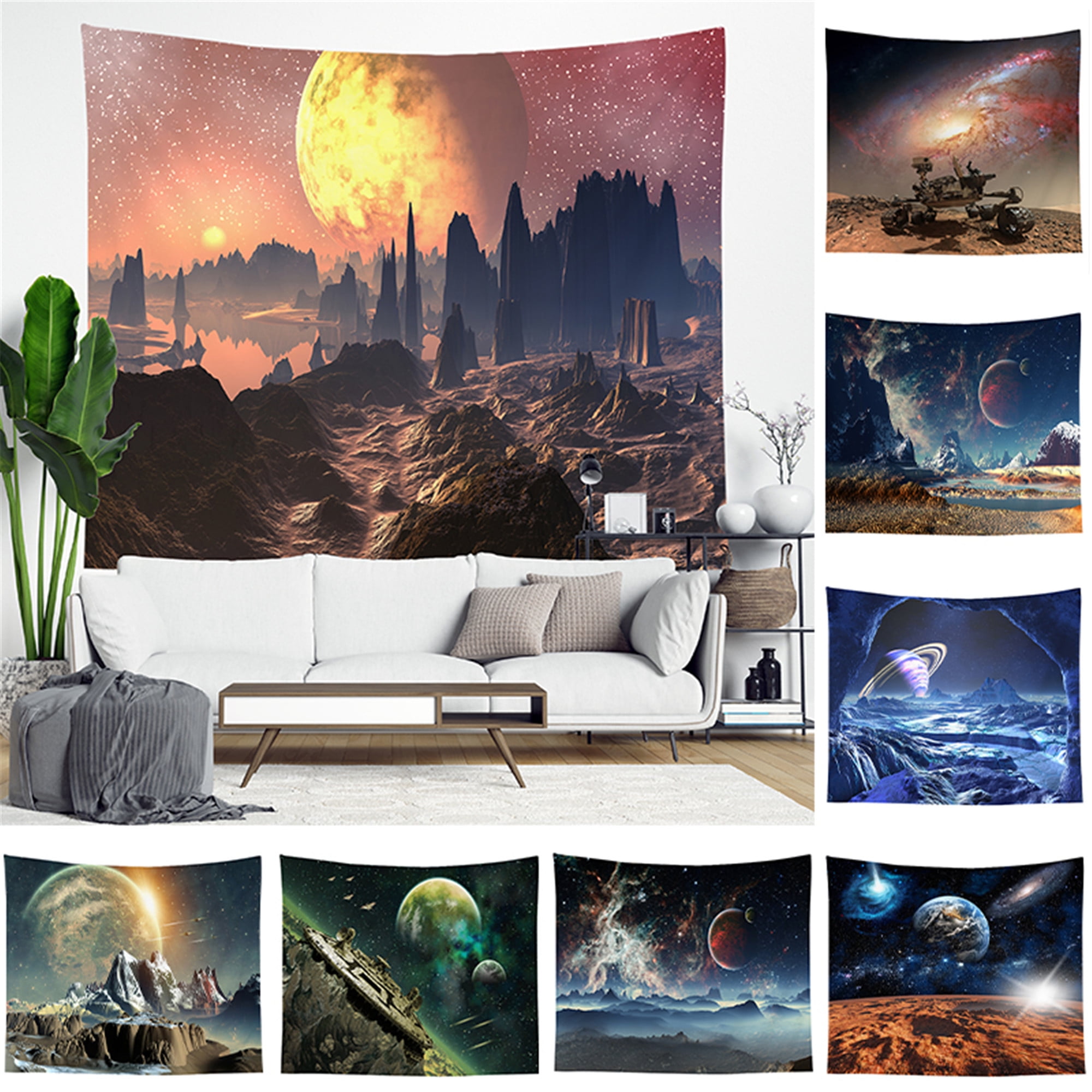 Psychedelic Tapestry Space Planet Throw Wall Hanging Bedspread Home Room Decor