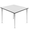 thumbnail image 6 of Kahlo 48" Square Tapered Leg Table- White/ Chrome, 6 of 7