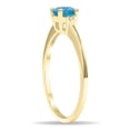 thumbnail image 3 of SZUL Women's Round Shaped Blue Topaz and Diamond Classic Band in 10K Yellow Gold, 3 of 5