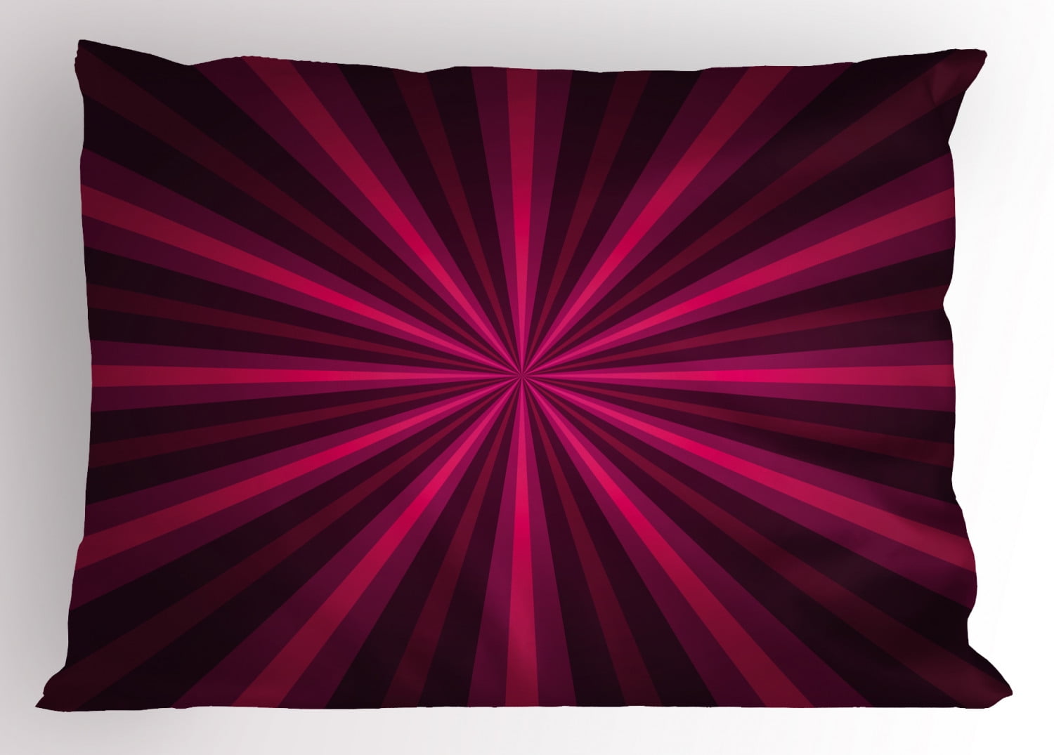Hot Pink Pillow Sham Abstract Starburst Design Radial Lines Vibrant