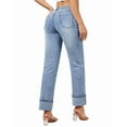 thumbnail image 3 of roswear Women’s Straight Leg Jeans Stretchy, 29.53" Inseam, Size 4-16, 3 of 6