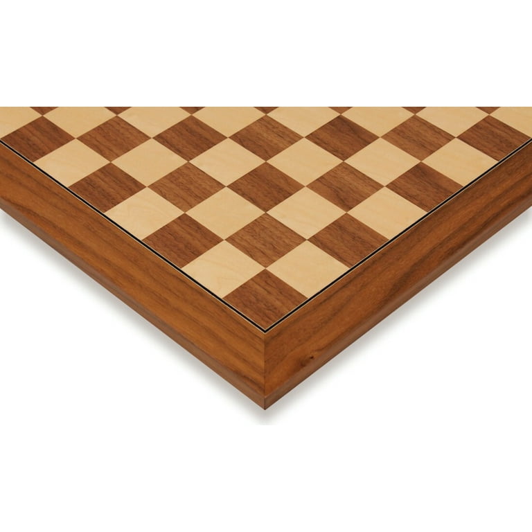 Walnut and Maple Chess Board with Cherry Wood Border 2 inch squares