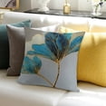 thumbnail image 3 of Autua Blue Flower Gold Stem Zipper Closure Pillow Covers 18x18 12x12in, 3 of 5