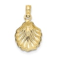 thumbnail image 4 of Auriga 10K Yellow Gold 2-D Polished Scallop Shell Charm for Women (L-18 mm,W-11.05 mm), 4 of 6