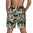 thumbnail image 4 of Goofa Black Palm Leaves Printed Men's Swim Trunks Board Shorts Quick Dry Mens Swimming Trunks with Compression Liner,Breathable Fit Hawaii Beach Shorts-X-Large, 4 of 9