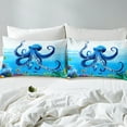 thumbnail image 4 of Erosebridal Blue Octopus Twin Sheet Sets, Underwater World Bed Sheets Twin, Cartoon Ocean Bedding Twin Size, Lightweight Room Decor, 3-Piece, 4 of 7