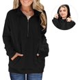 thumbnail image 2 of Women's Casual Long-sleeved Half Zipper Button Pullover, 2 of 3