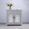 thumbnail image 2 of YIYADO Elegant Sideboard, Vintage Hollow Carved Buffet, Sideboard and Buffet with Storage, Feature Cabinet with 2 Doors, Living Room, Kitchen, Dining Room, Gray, 2 of 6