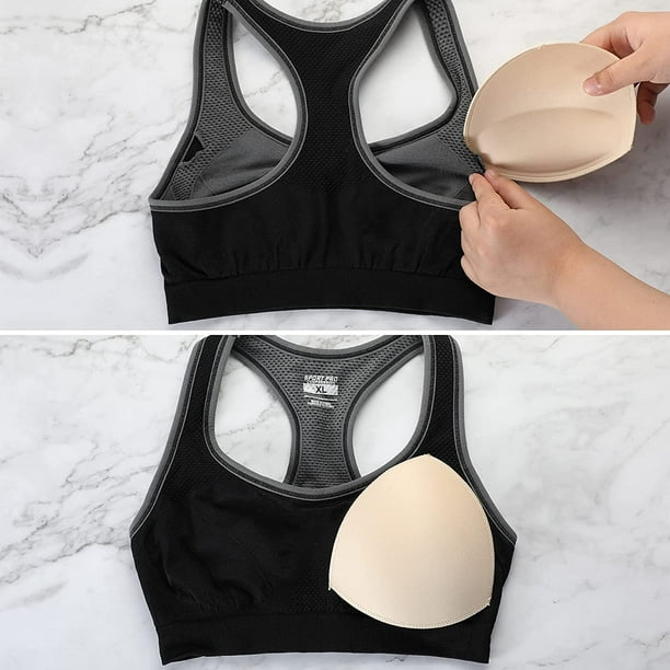 Women Removable Sport Bra Insert Pads Replacement Bra Pads 3 Pairs in Set
