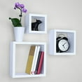 thumbnail image 5 of Ballucci Square Floating Wall Shelves, Set of 3 Wood Shelves for Wall Decor, White, 5 of 6