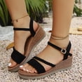 thumbnail image 5 of Qingpeng Womens Espadrille Wedge Sandals Braided Strap Open Toe Ankle Buckle Closure Platform Shoes for Summer Vacation, 5 of 6