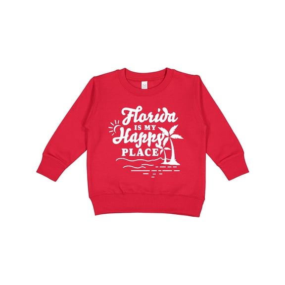 Inktastic Florida is My Happy Place with Palm Trees Toddler Sweatshirt