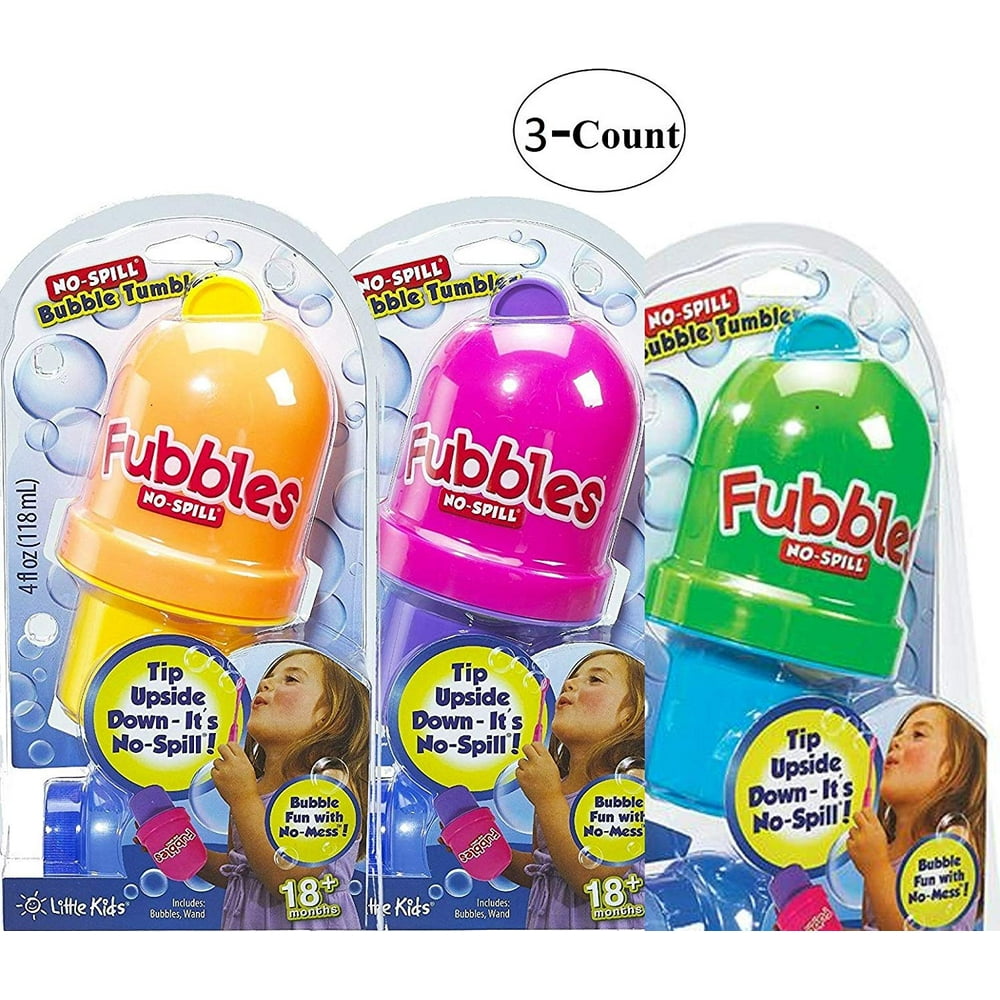 Little Kids Fubbles BubblesNoSpill Bubble Maker NonToxic Tumbler, 3
