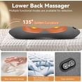 thumbnail image 3 of Triple Fusion Back Massager, Electric Lumbar Support Pillow Heat Vibration Massage Lower Back Spine Decompression Device, Dark Gray, 3 of 8