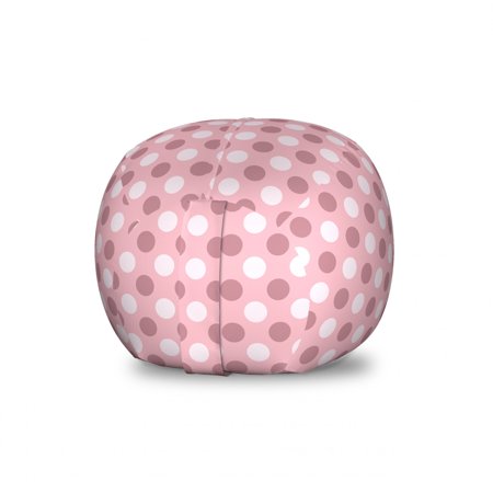 Pink Polka Dots Storage Toy Bag Chair  Symmetric Abstract Rounds Monochrome Inspired Design  Stuffed Animal Organizer Washable Bag  Large Size  Pale Pink Dried Rose  by Ambesonne