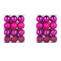 CuiLiyq Christmas Ball Ornaments, 48 PCS Shatterproof Christmas Hanging Balls Set for Xmas Tree DIY Craft Gifts, for Home Holiday Wedding Party Decorations (Fuchsia)