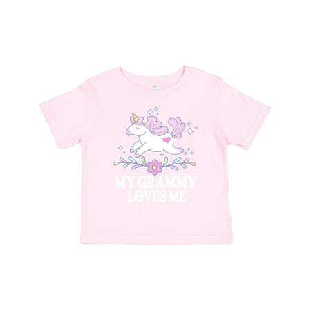 

Inktastic Grammy Loves Me Unicorn Girls Gift Toddler Toddler Girl T-Shirt