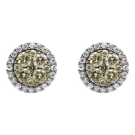 9 5mm Cer Canary Diamond Earrings In 14k Gold 1 25 Ct 9 5mm Cer Canary Diamond Earrings In 14k Gold 1 25 Ct