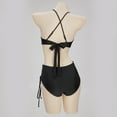 thumbnail image 3 of MEOWCOS Gothic Swimsuits for Women Two-piece Back Cross Straps Bathing Suit with Black Spiderweb Chest Top, S, 3 of 7