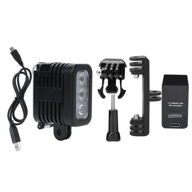 Lámpara de vídeo LED impermeable con batería recargable por USB, luz de relleno para buceo submarino, para cámara deportiva