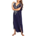thumbnail image 4 of Traje de baño de bikini de manga corta con bordado para mujer, vestido de playa con abertura lateral, 4 of 4