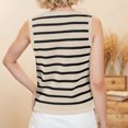 thumbnail image 3 of Spring Outfits for Women 2025!ChaoHeng Women Tank Tops Clearance 1.00 Plus Size Sleeveless Tops Women's Casual Loose Cardigan Button Striped V-Neck Sweater Tops, 3 of 7