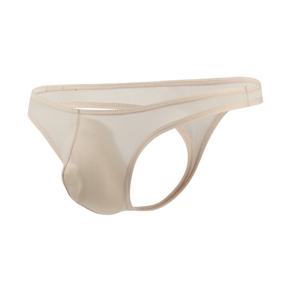 Men's Underwear - G String Pouch T-Back Bikini Briefs for Men with Enhancing Design, Khaki, M
