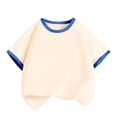 thumbnail image 3 of Juslio Girls Cotton T Shirts Color Block Crew Neck Casual, Short Sleeved Tops Comfortable Breathable Shirts Sizes 2-18, 3 of 5