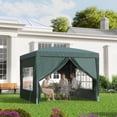 thumbnail image 2 of Outsunny Tente de Fête Extérieure Pop-Up 10'x10 Pieds avec Sac de Transport Vert, 2 of 10