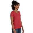 thumbnail image 4 of Hanes Perfect-T Women's Tri-Blend V-Neck T-Shirt Deep Red Heather S, 4 of 5
