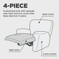 thumbnail image 7 of Zenna Home Simply Fit 4-Piece Steps Stretch Recliner Slipcover, Slate, 7 of 7