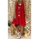 thumbnail image 2 of Vestido de mujer con cuello en V, ropa de verano de encaje, vestido sin mangas sexy de talla grande, rojo, 5XL seitruly AP002065-24, 2 of 6